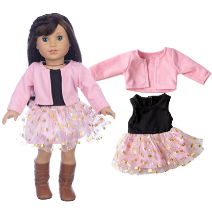 18-Inch Girl Doll Winter Coat — 43cm Baby Doll Jacket Outfit for Dressing