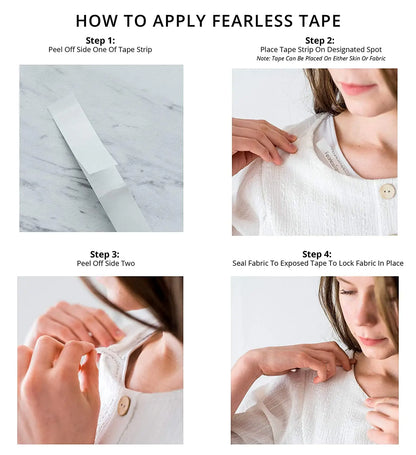 50pcs Clear Lingerie Tape | Anti-slip Double-sided Body Adhesive | Safe Dress Cloth Tape for Skin and Bra | Invisible Safe Strip