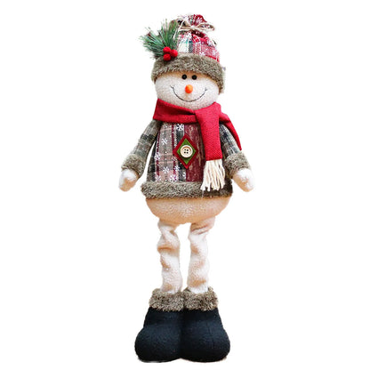 3PCS Christmas Decorative Dolls – Reindeer, Snowman & Santa Claus Standing Ornaments for Merry Christmas and New Year Celebration