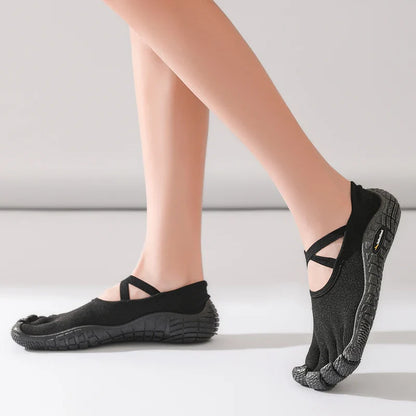 Gallonshark Five-Finger Split Toe Shoes – Lace-Up, Anti-Slip, Silent Soft Sole for Indoor Sports, Fitness, Yoga & Skipping Rope