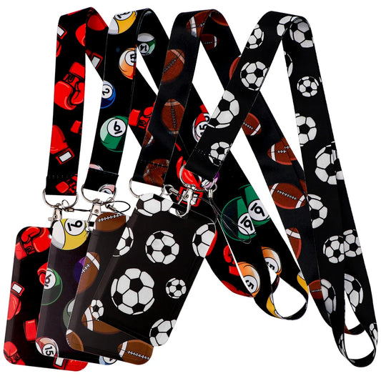 Soccer Ball Lanyard Credential Holder — Key, ID, USB Badge Neck Strap | Gym & Phone Accessories Gift