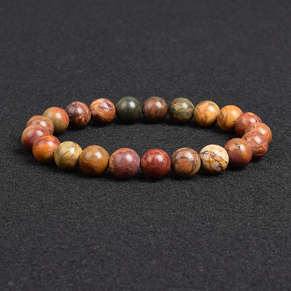 Genuine Natural Stone Beaded Bracelet – Apatite, Lapis Lazuli, Agate & Tiger Eye High Quality Crystal Gem Jewelry Bangle for Men & Women