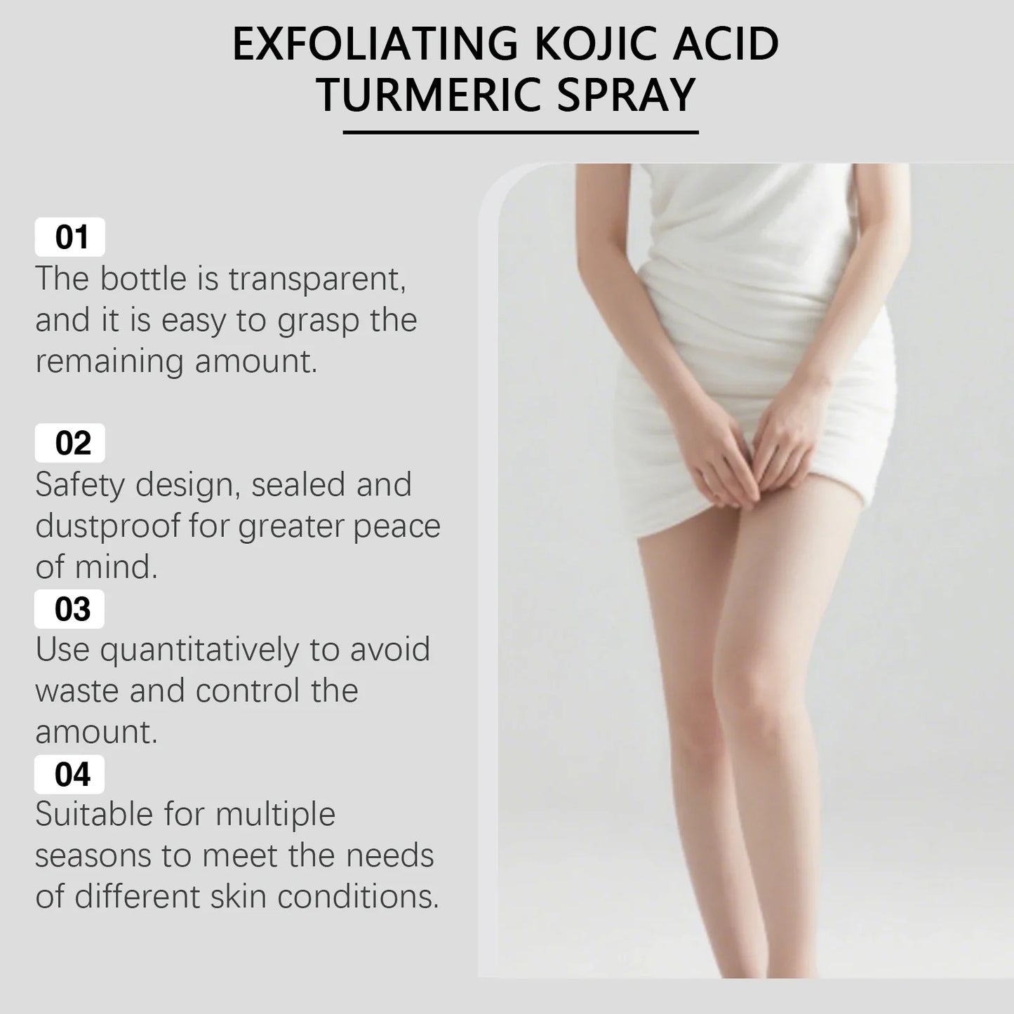 Kojic Acid Turmeric Skin Care Spray - Collagen Nourishing Formula for Glowing Skin & Improved Firmness