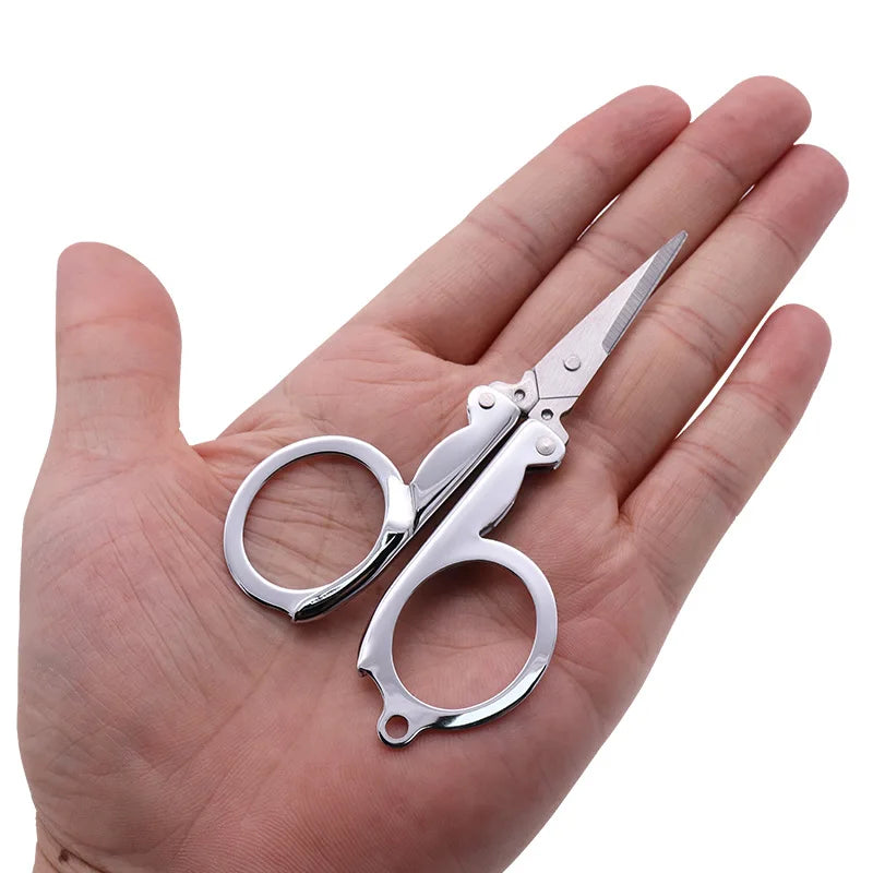 Folding Travel Scissors - Mini Portable Embroidery & Craft Scissors for Sewing, Thread & Tailoring