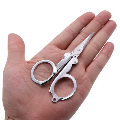 Folding Travel Scissors - Mini Portable Embroidery & Craft Scissors for Sewing, Thread & Tailoring