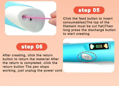 USB 3D Printing Pen – 9M PLA Children’s 3D Drawing & Graffiti Pen, Smart DIY Art Toy for Gifts