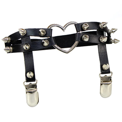 Sexy Leather Thigh Garter Belt – PU Punk Elastic Harness Leg Strap for Women & Girls