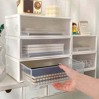 Desktop Jewelry Organizer Box - Stackable Pull-Out Drawer Storage for Bracelets & Necklaces