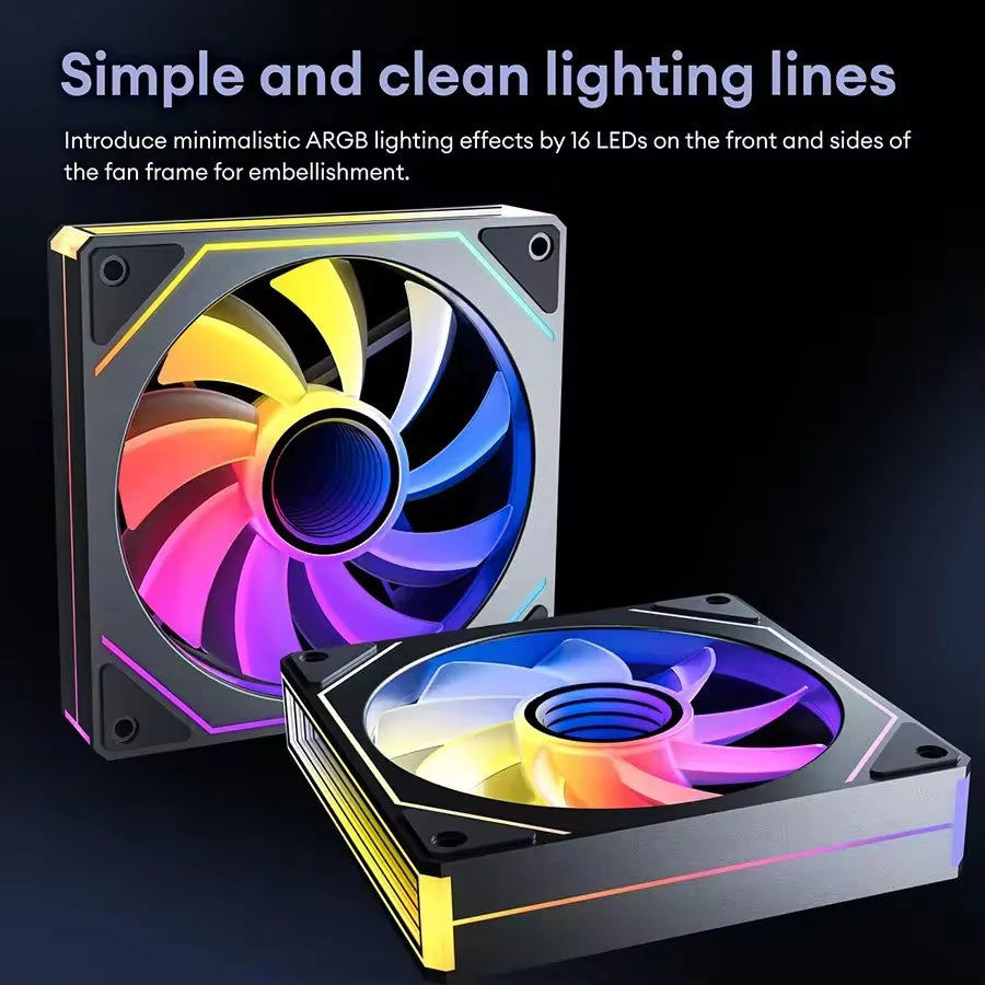 ICE Whale Prism 7 PRO ARGB 120mm PC Case Fan – Infinity Mirror Design with 4-Pin PWM, Motherboard Sync, and CPU Cooling Fan