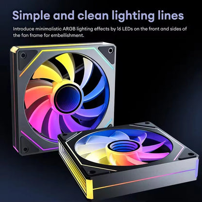 ICE Whale Prism 7 PRO ARGB 120mm PC Case Fan – Infinity Mirror Design with 4-Pin PWM, Motherboard Sync, and CPU Cooling Fan