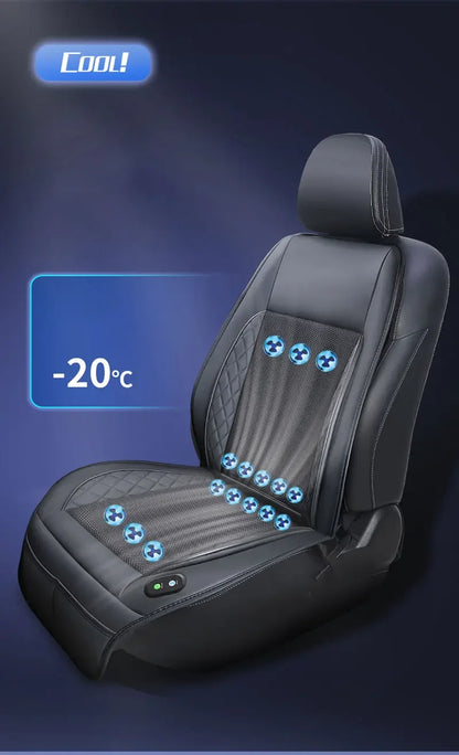 12/24V Car & Home Ventilation Massage Seat Cushion — Breathable Cooling & Heated Massage Pad