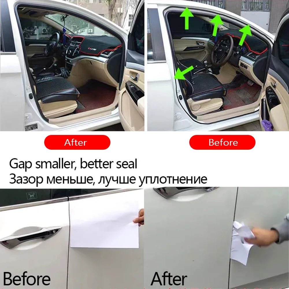 B Shape Car Door Seal Strip - Rubber Weatherstrip Soundproof Insulation Sticker for Auto Door Sealing & Vehicle Accessories