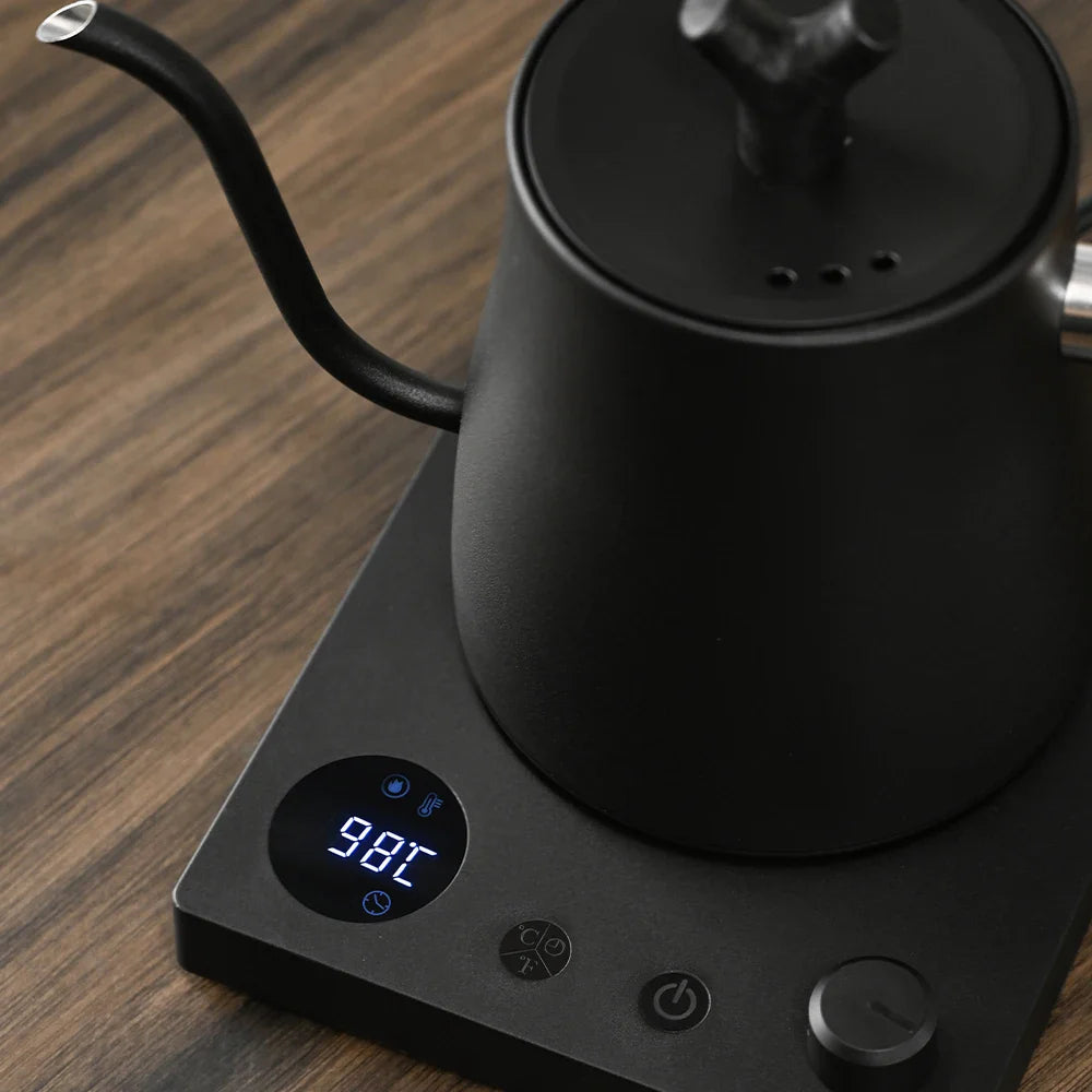 1000W Electric Gooseneck Kettle 1L 304 Stainless Steel – Intelligent Temperature Control Coffee & Tea Kettle with LED Display, Fast Heating Hot Water Boiler
