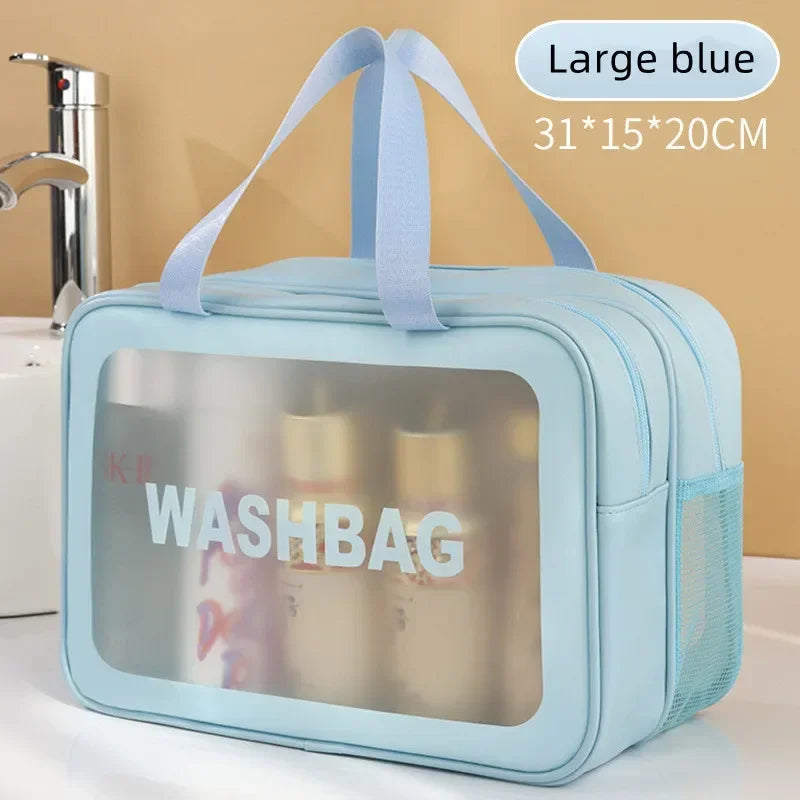 2025 Portable Travel Bag – Dual Transparent Dry & Wet Separation PU Cosmetic Pouch for Fitness and Swimming Essentials