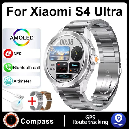 S4 Ultra Xiaomi Smart Bracelet — AMOLED HD Screen Men’s Watch with Bluetooth Call, GPS, NFC, Heart Rate & Compass Tracking