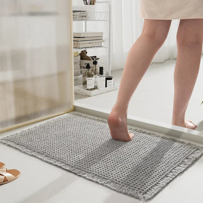Absorbent Bathroom Carpet - Non-Slip Soft Bath Mat, Machine-Washable Doormat for Toilet & Bathtub