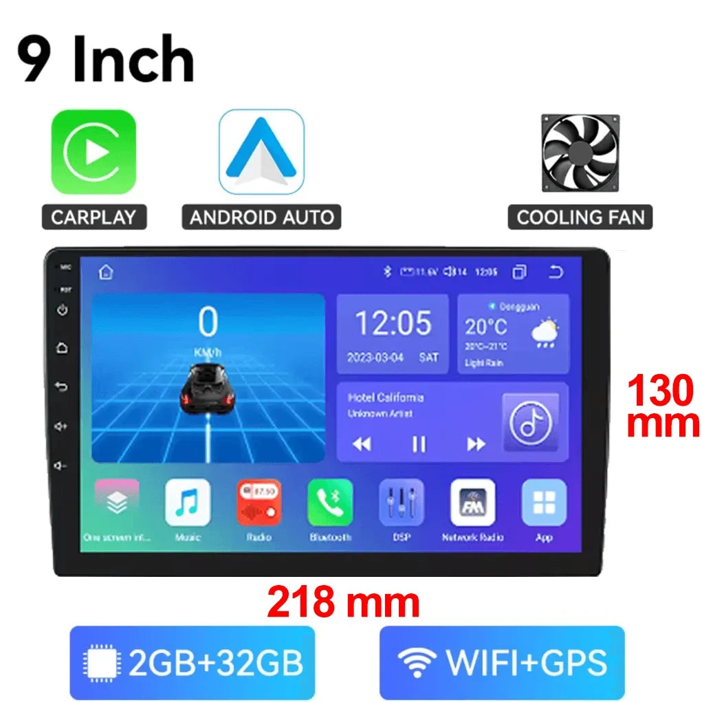 7/9/10-Inch Android 13 Car Radio - Wireless CarPlay, Bluetooth, 64GB Multimedia Stereo