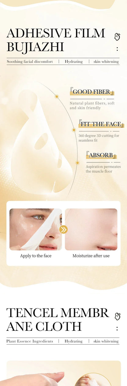 15pcs 24K Gold Hyaluronic Acid Face Mask, Firming, Moisturizing, Anti-Wrinkle, Whitening Skin Care Masks