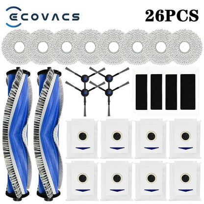 Ecovacs Deebot T30 Pro Omni / YEEDI M12 Pro+ Parts – Roller Brush, Side Brush, HEPA Filter, Dust Bag, Mop Cloth & Bracket