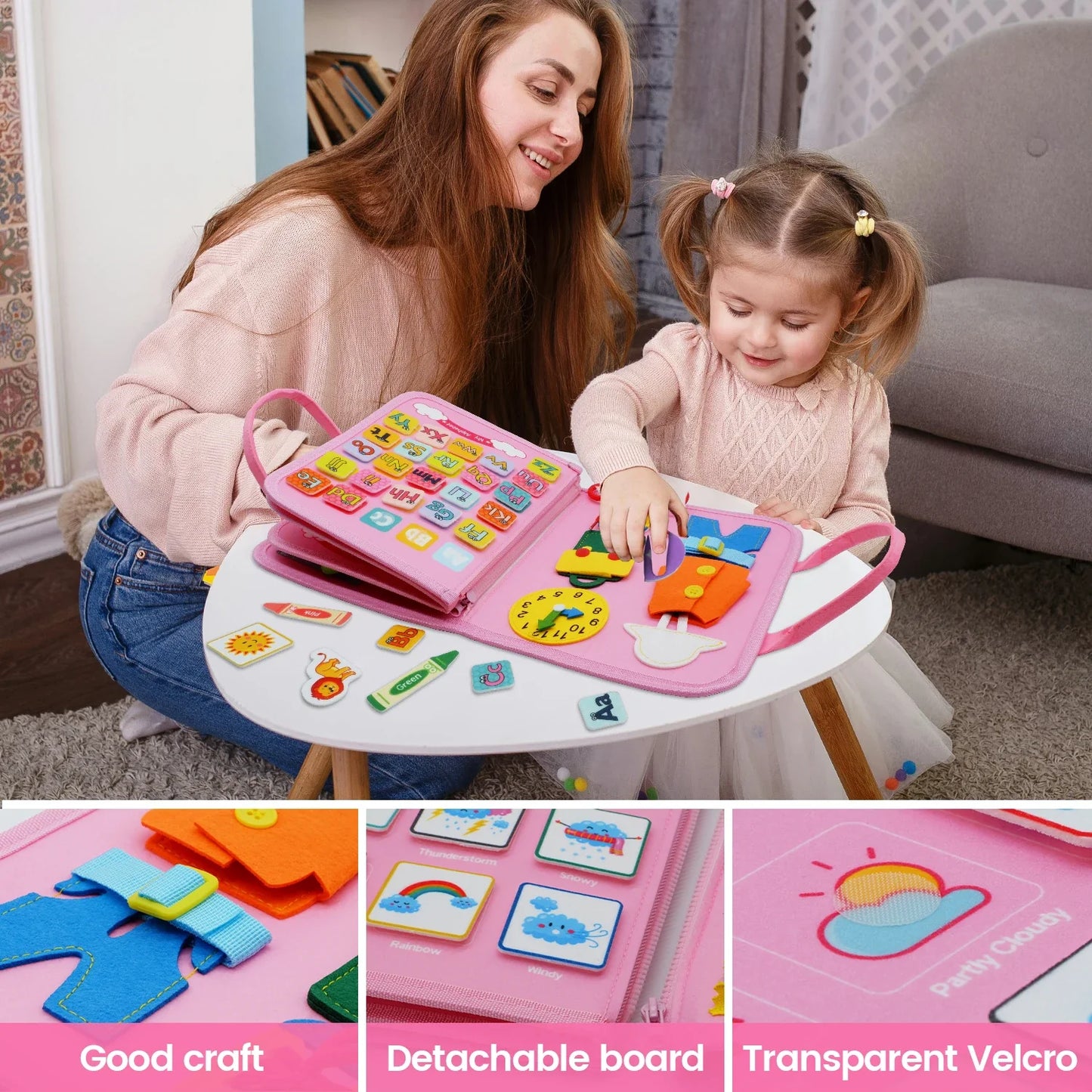Montessori Toddler Busy Board – Educational Activity for Motor Skills & Baby Learning Toys for Travel