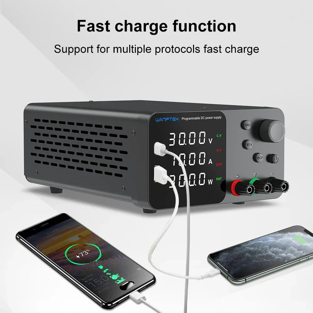 Lab Bench Switching Power Supply – Adjustable 30V 10A, 60V 5A, 120V Digital Voltage Stabilizer for Laboratory