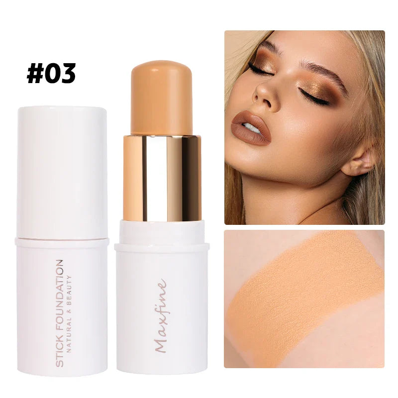 MAXFINE Foundation Stick – Long-Lasting, Blendable Creamy Formula for Shine-Free, Natural Finish – Cruelty-Free