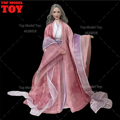 30cm 1/6 Doll Clothes – Style Printed Hanfu Outfit for 12" Female Action Figure Toy