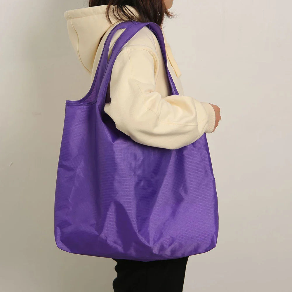 Eco-Friendly Reusable Shopping Bag — Foldable Shoulder Grocery & Market Tote for Supermarket and Everyday Use