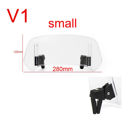 Universal Motorcycle Windshield Extension – Adjustable Clamp-On Wind Deflector Spoiler for BMW, Kawasaki, Yamaha, Honda & Suzuki Bikes