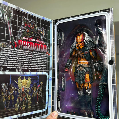 NECA Predator Clan Leader Action Figure — Deluxe Concrete Jungle Alien Warrior Model Toy & Desk Decor Gift
