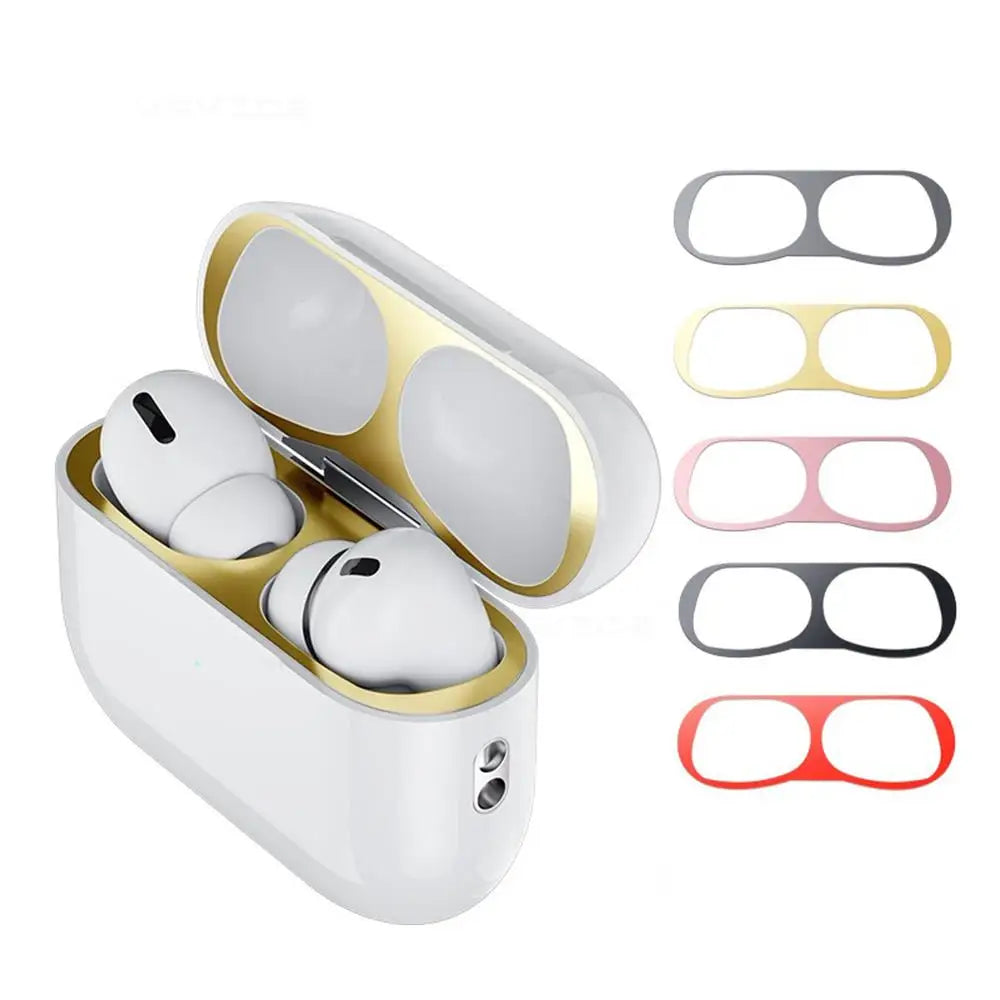 Dustproof Metal Sticker Cover for AirPods Pro 2 – Earphone Protector for Apple AirPods 3, Pro 2 Generation, Charging Box