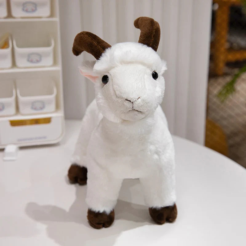 30/40cm Ranch Animal Plush Toy — Soft Lifelike Black & White Goat Simulation Doll, Cute Mountain Animal for Kids, Halloween Gift