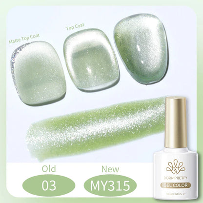 BORN PRETTY Cat Magnetic Gel Nail Polish 117 Colors 10ml Full Coverage Semi-Permanent Soak-Off Nail Varnish for Salon Manicure Glitter Cat Eye Nails