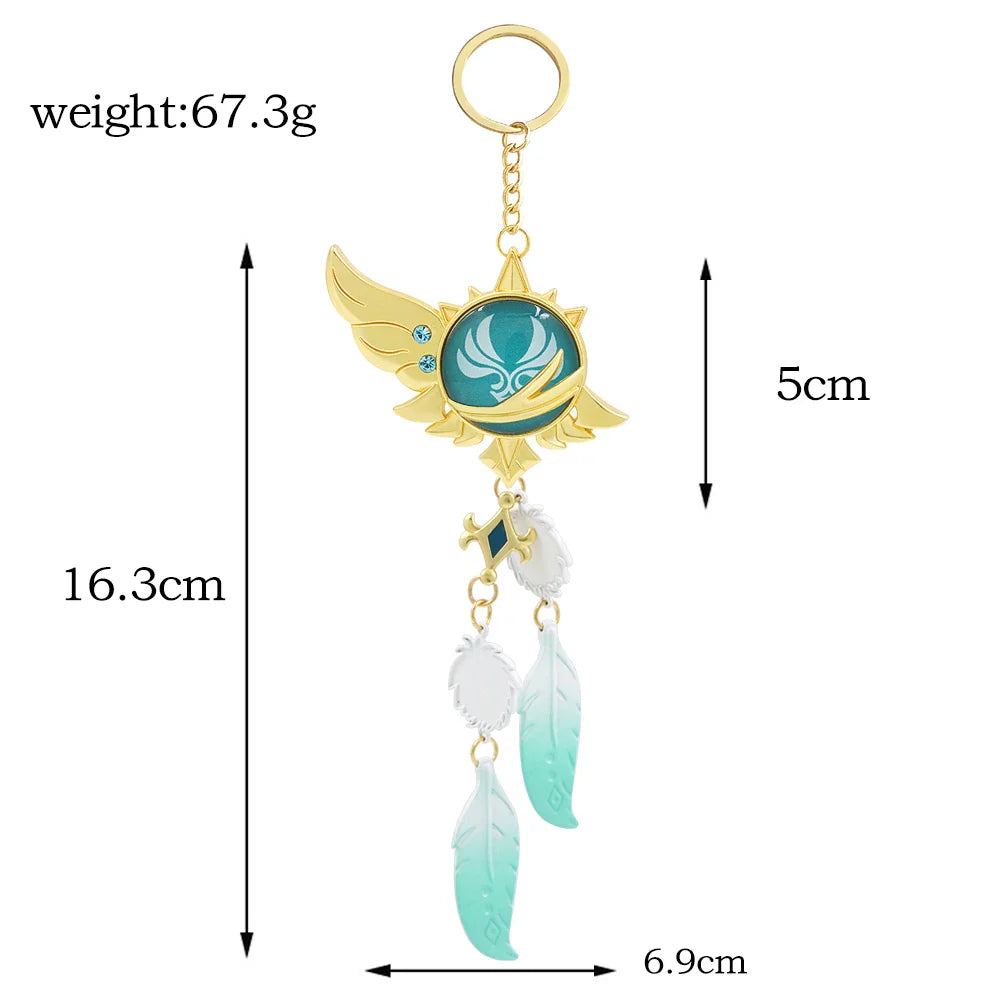 Genshin Impact Venti Eye Keychain 1:1 – Luminous Anime Cosplay Key Ring Backpack Pendant Gaming Accessories Gift