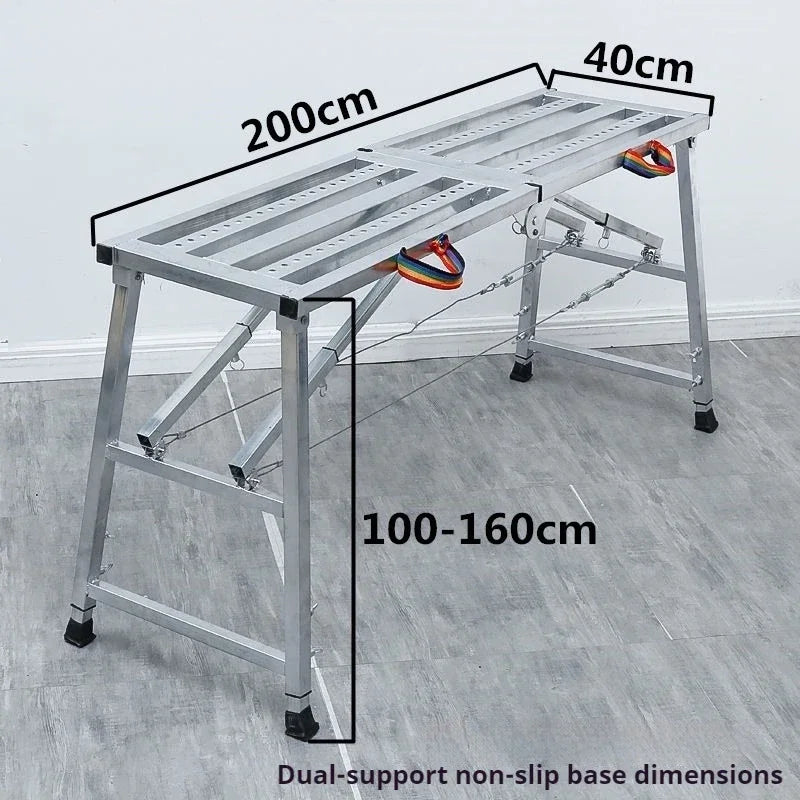 Foldable Steel Scaffolding Ladder – Portable Construction Workbench & Elevated Platform for Home Decoration, Renovation & Heavy-Duty Building Use