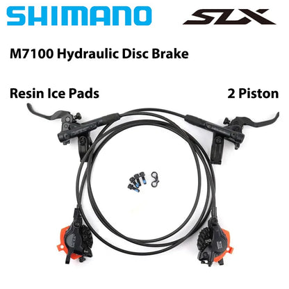 SHIMANO DEORE XT/SLX Hydraulic Disc Brake Set – M6100–M8120 2/4 Piston Original MTB Brakes for Mountain Bikes