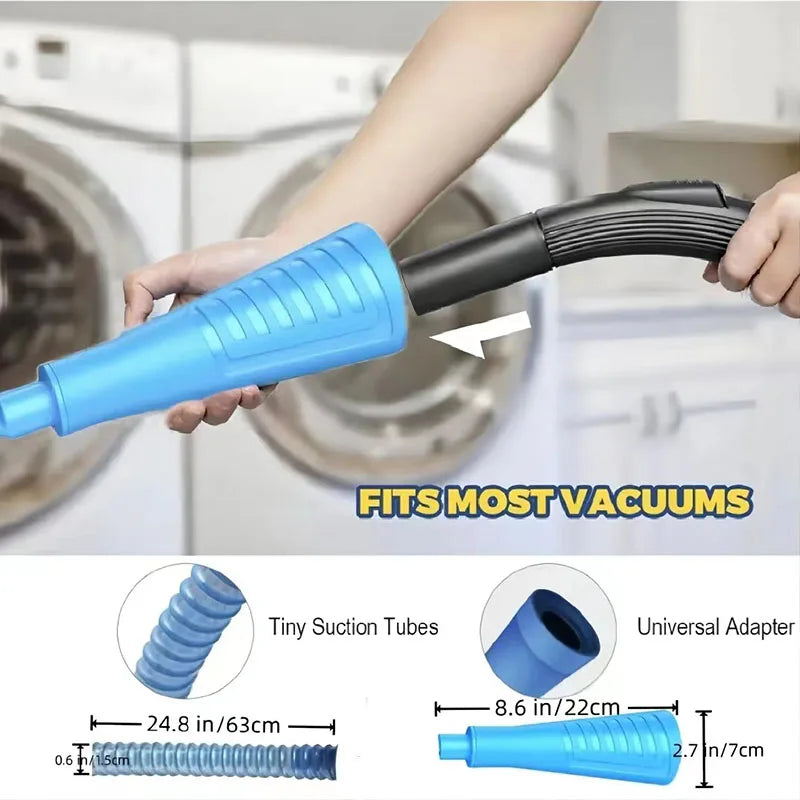 Dryer Vent Cleaner Kit - Flexible Vacuum Attachment for Lint Removal & Deep Dryer Hose Cleaning