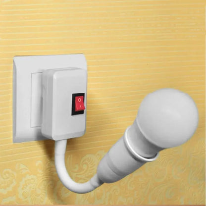 Flexible Stainless Steel E27 Lamp Base: Mobile Test Light Socket Adapter with Bendable Design and Switch