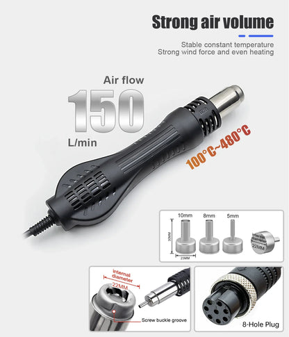 JCD 8898 2-in-1 Soldering Station 750W – Soldering Iron & Hot Air Gun for BGA SMD Phone Repair & Welding