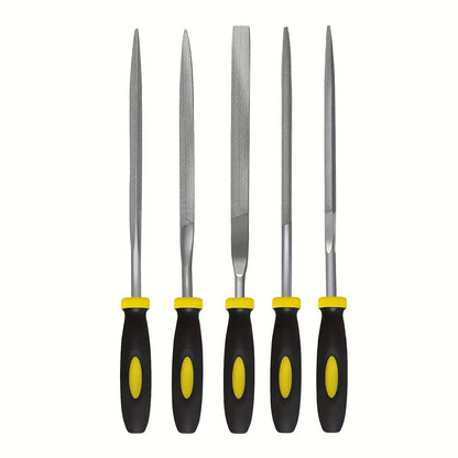 Premium Needle File Set – High-Carbon Steel Files with Non-Slip Ergonomic Handles for Precision Wood, Plastic, and Model Filing