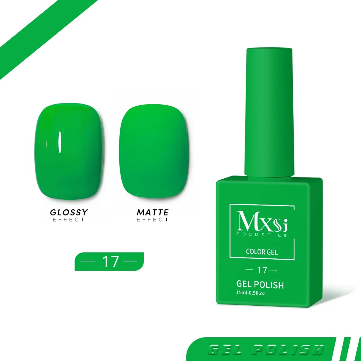 Mxsi 15ml Gel Nail Polish - Neon Brown, Royal Blue, Red, Green & Nude UV Gel Lacquer Colors for Nail Art