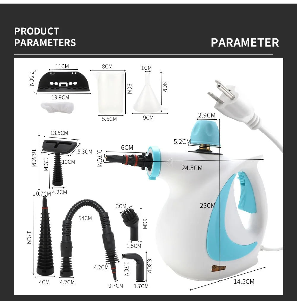 Portable High-Temperature Steam Cleaner for Home, Kitchen, and Car – Handheld Steamer with EU/US Plug
