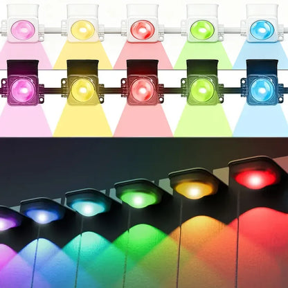 196FT/147FT/98FT/49FT RGB+IC Waterproof String Lights – Permanent Outdoor Smart Christmas & Holiday Decoration Lights