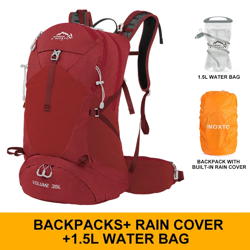 35L Mountaineering Backpack - Waterproof Outdoor Sports Bag for Men & Women, Camping & Hiking Rain Gear