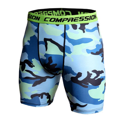 Men’s Compression Shorts – 3D Camouflage Gym Training Tights, Muscle Support Elastic Running & Bodybuilding Sports Shorts