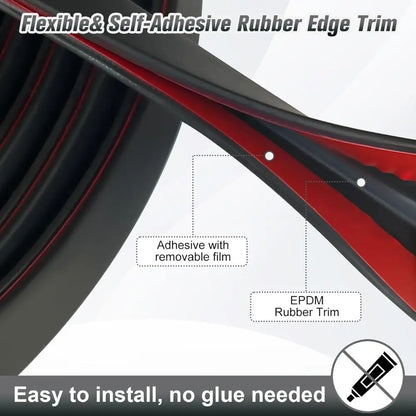 U-Shape Edge Protector Trim - 3M Waterproof Rubber Seal Strip for Edge Shielding