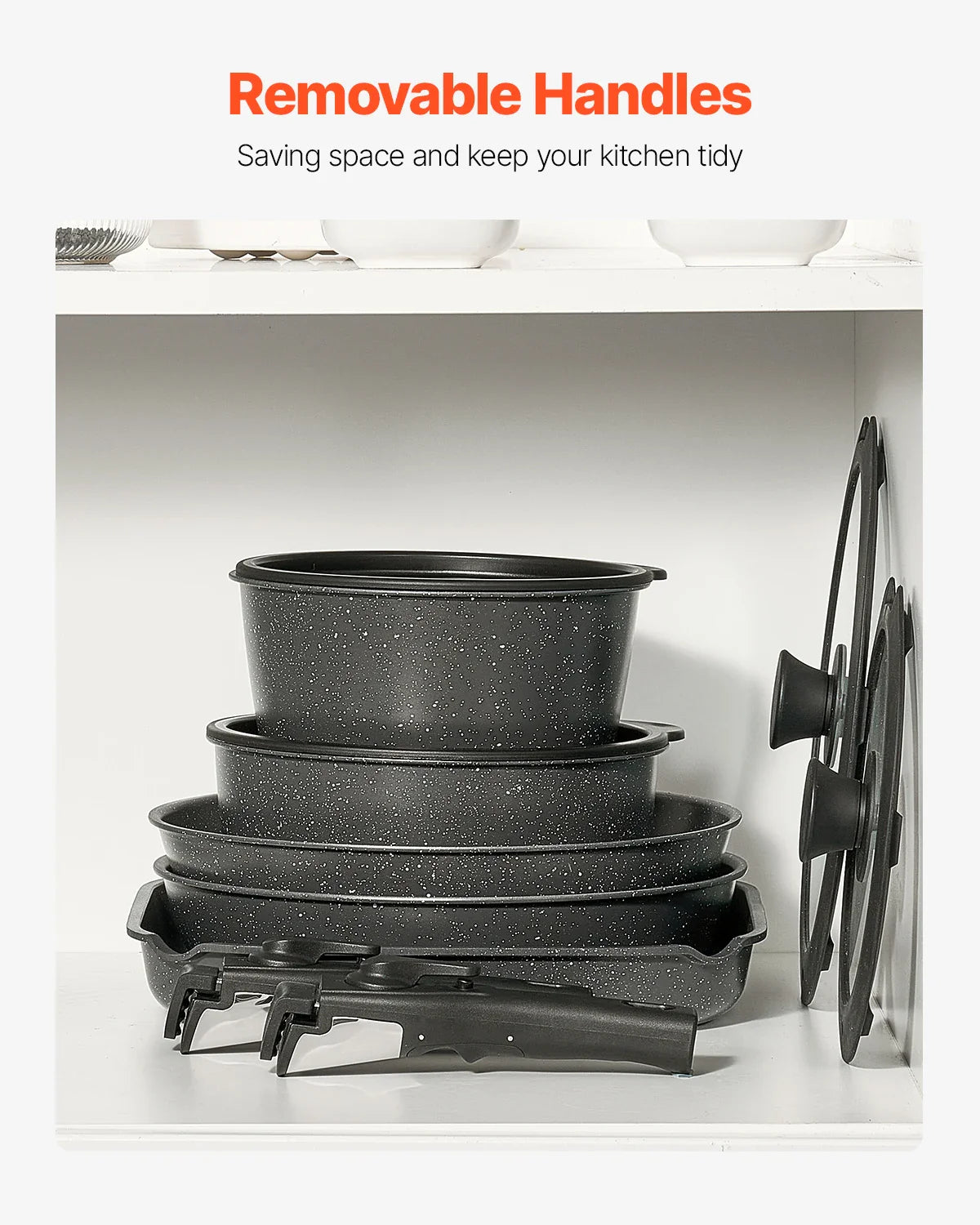 VEVOR 17-Piece Nonstick Granite Cookware Set – Induction Pots, Pans & Frying Tools for Kitchen