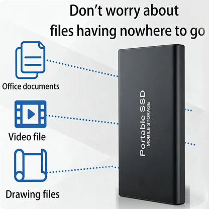 Portable External SSD 1TB/2TB USB 3.2 High-Speed Solid State Drive, Ultra-Fast Mobile Storage for Laptop, PC & Mac