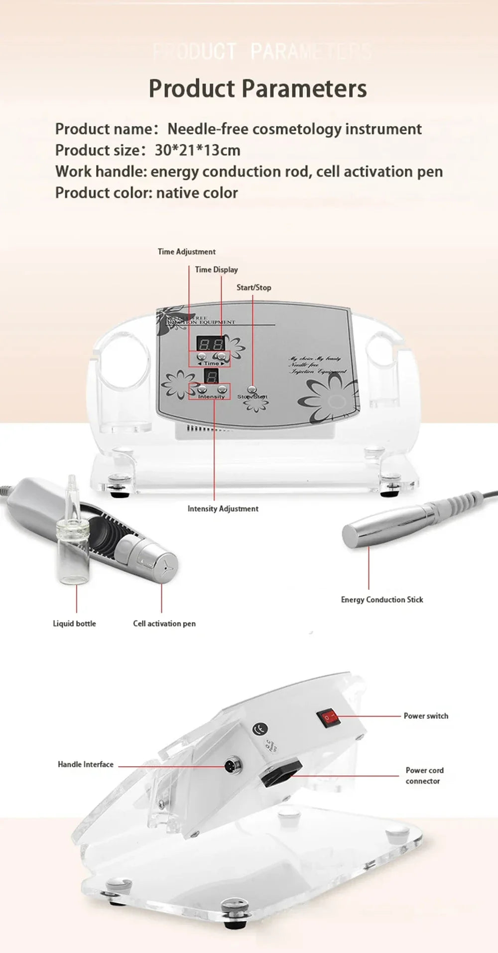 Electroporation Skin Rejuvenation Machine – Facial Whitening, Lifting & Anti-Aging Beauty Care Tool for Cell Activation