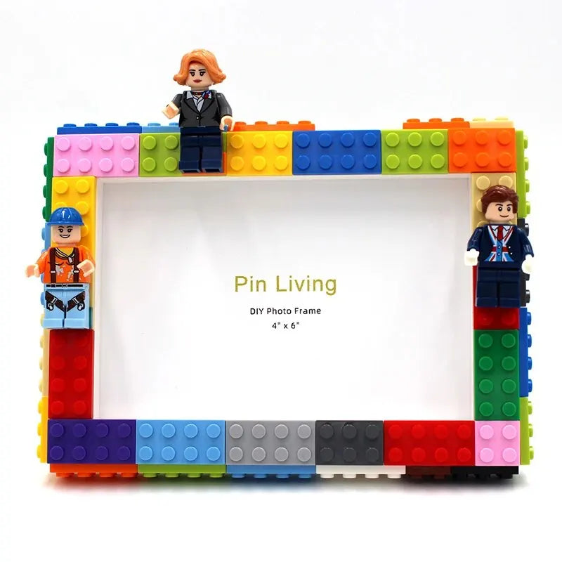 DIY Colorful Building Block Photo Frame - Creative Home Decor & Educational Family Activity Gift